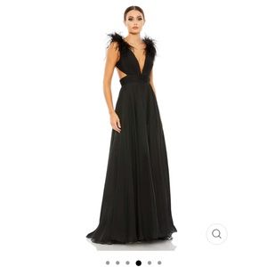 Mac Duggal Feather Trim Gown